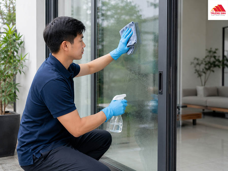 Quy trình vệ sinh mặt kính cửa nhôm kính